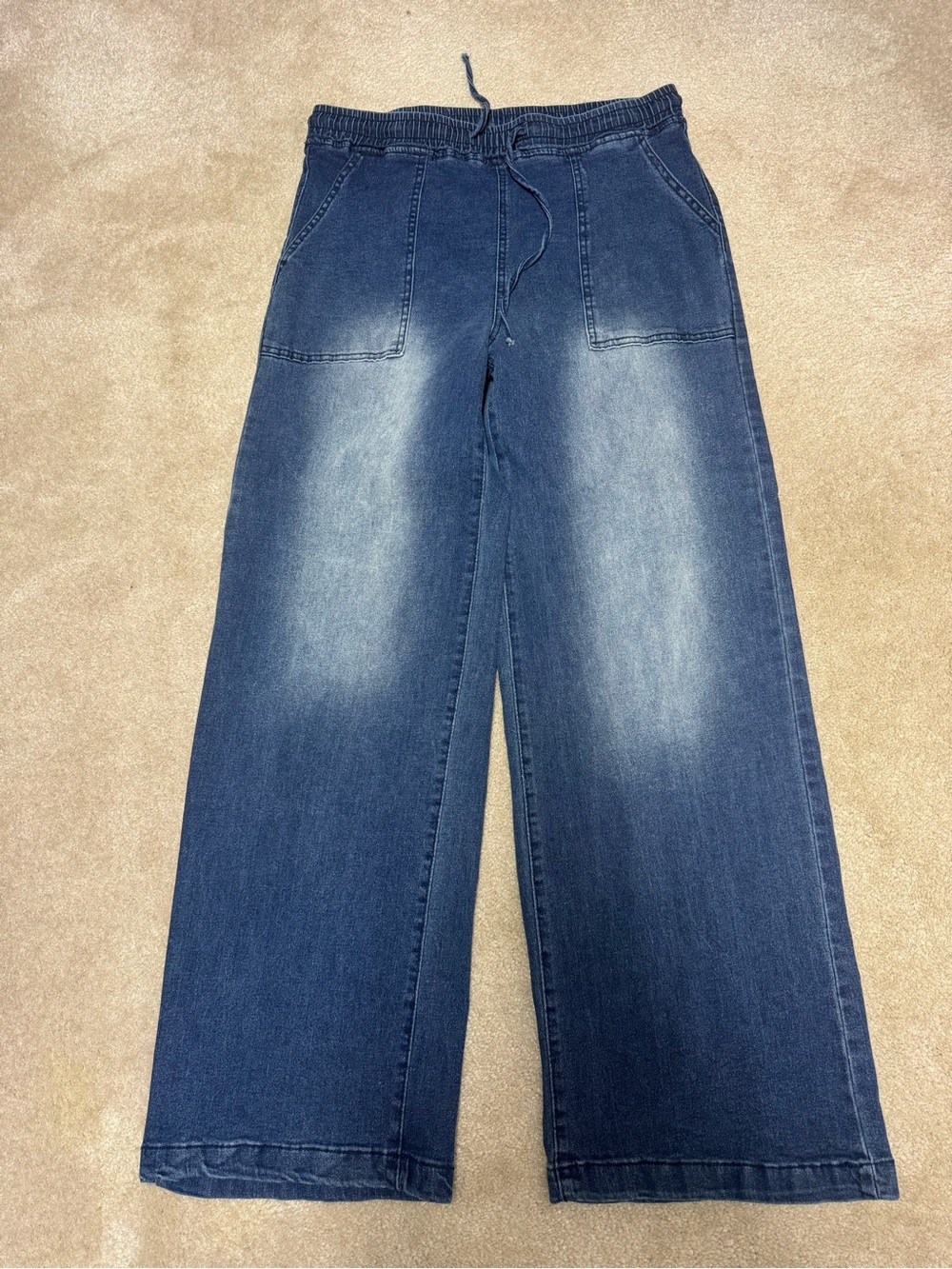 Women’s Wide-Leg Denim Jeans in Dark Blue